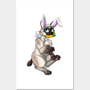 Bobtail BunnyCat: Seal Point (White) Posters and Art